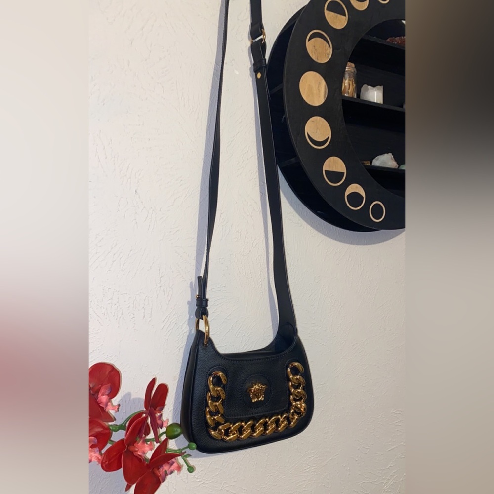 Versace Mini La Medusa Chain Leather Hobo Bag - Picture 12 of 16